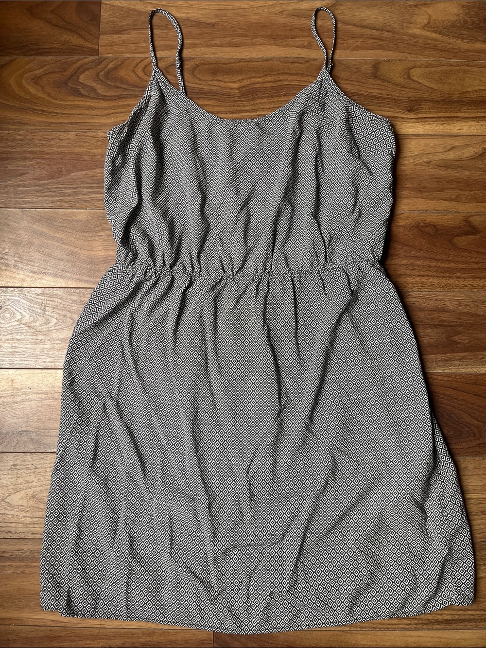 Old Navy Women Adjustable Strap Black & White Printed Sundress Summer Size Large